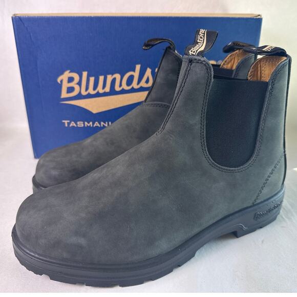 Blundstone 587 Rustic Black Leather Chelsea Boot Men's US 10.5 Pull On Premium - Picture 1 of 12